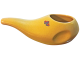 Sattvic Path Ergonomic Ceramic Neti Pot in Light Sand - Handmade