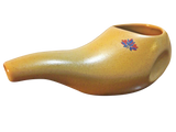 Sattvic Path Ergonomic Ceramic Neti Pot in Light Sand - Handmade