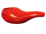 Sattvic Path Ergonomic Ceramic Neti Pot in Dusk Red - Handmade