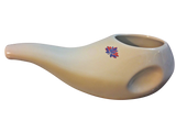 Sattvic Path Ergonomic Ceramic Neti Pot in White Dove - Handmade