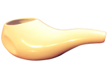 Sattvic Path Ergonomic Ceramic Neti Pot in White Dove - Handmade