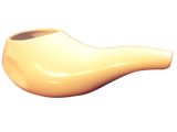 Sattvic Path Ergonomic Ceramic Neti Pot in White Dove - Handmade